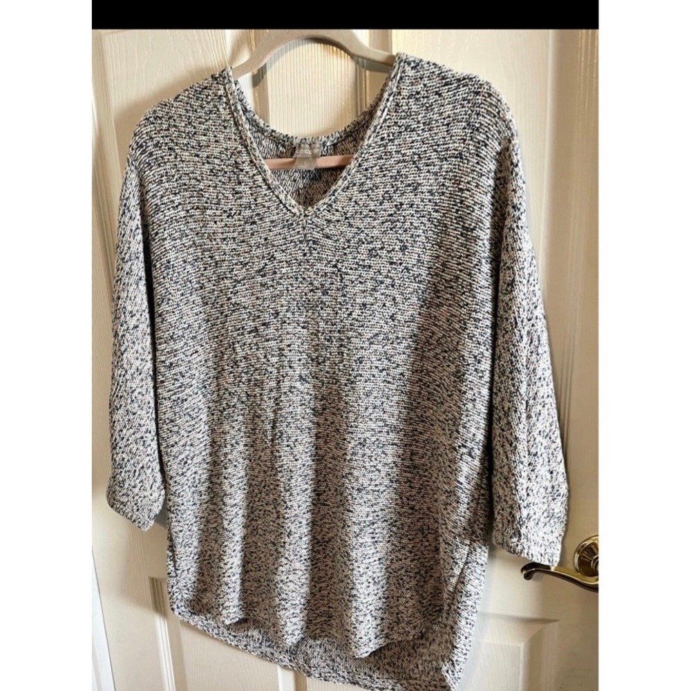 Chicos Sweater Womens Size 2 XS Knit V-Neck 3/4 Sleeves Pullover Casual - Picture 4 of 6